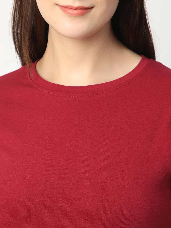 Solid Women Round Neck T-Shirt data-index=