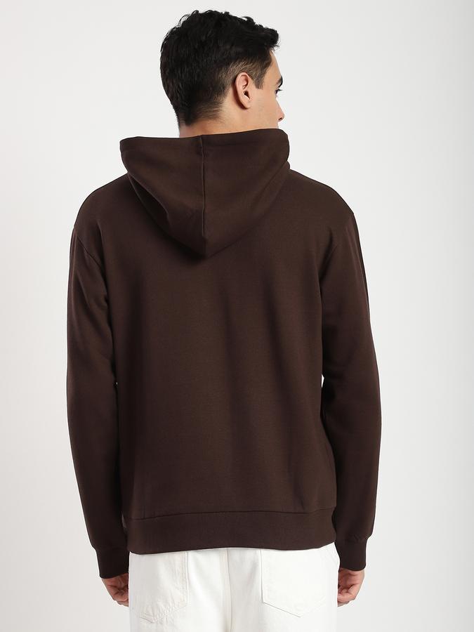 Men Fleece Regular Fit Hooded Graphic Sweatshirt