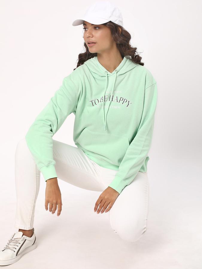 Women Typographic Print Regular Fit Hoodie image number 1