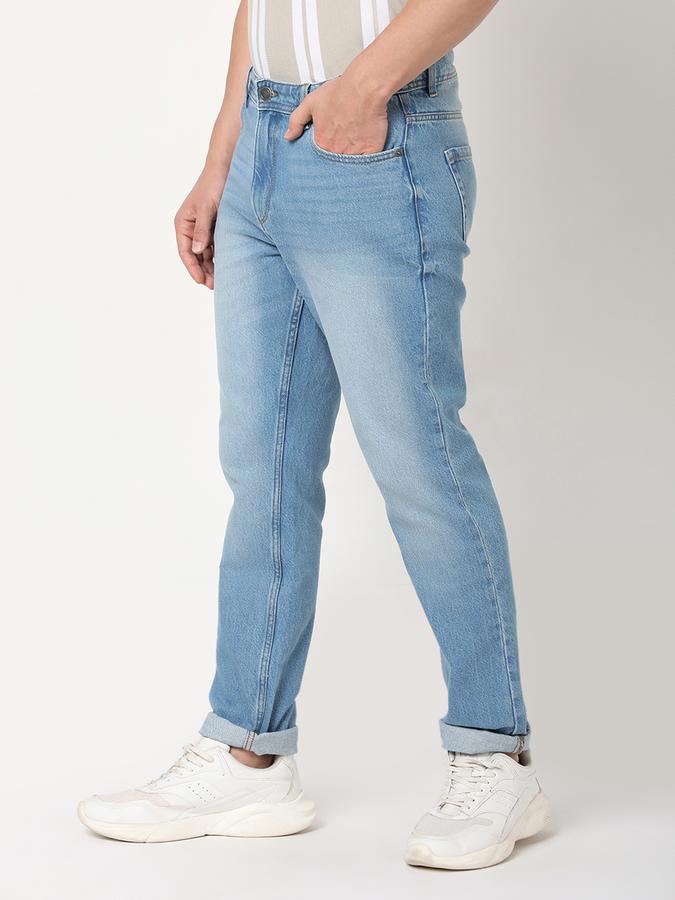 Men Cotton Slim Fit Mid Rise Faded Jeans