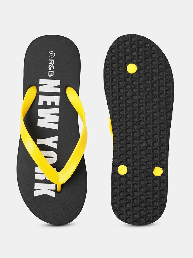Men Typographic Print Thong-Style Flip-Flops image number 3
