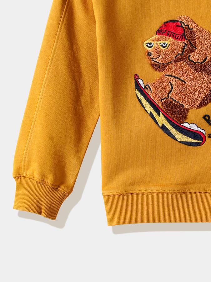 Boys Cotton Relaxed Fit Crew Neck Graphic Sweatshirt