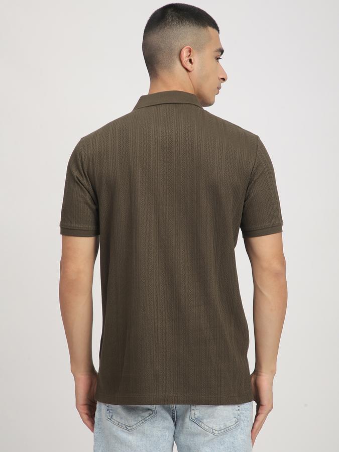 Men Cotton Regular Fit Polo Neck Solid T-shirt