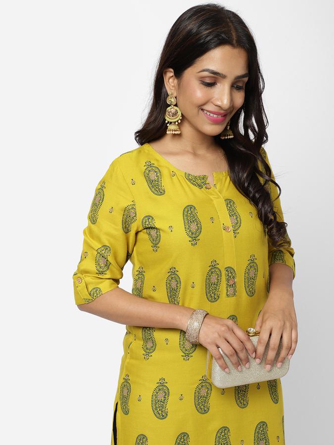 R&B Women Lime Kurtas