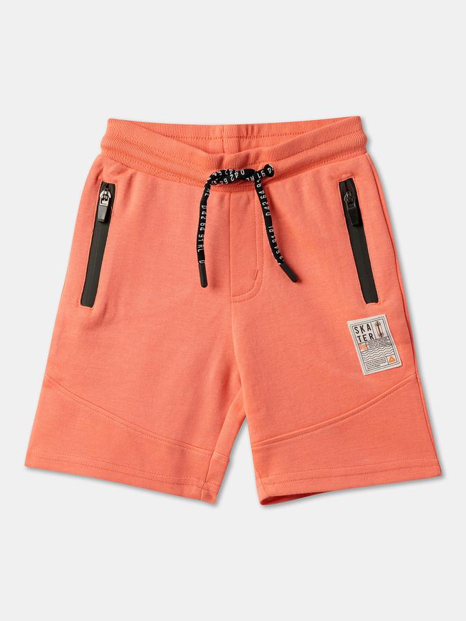 Boys Cotton Regular Fit Elastic Waist Solid Knit Shorts