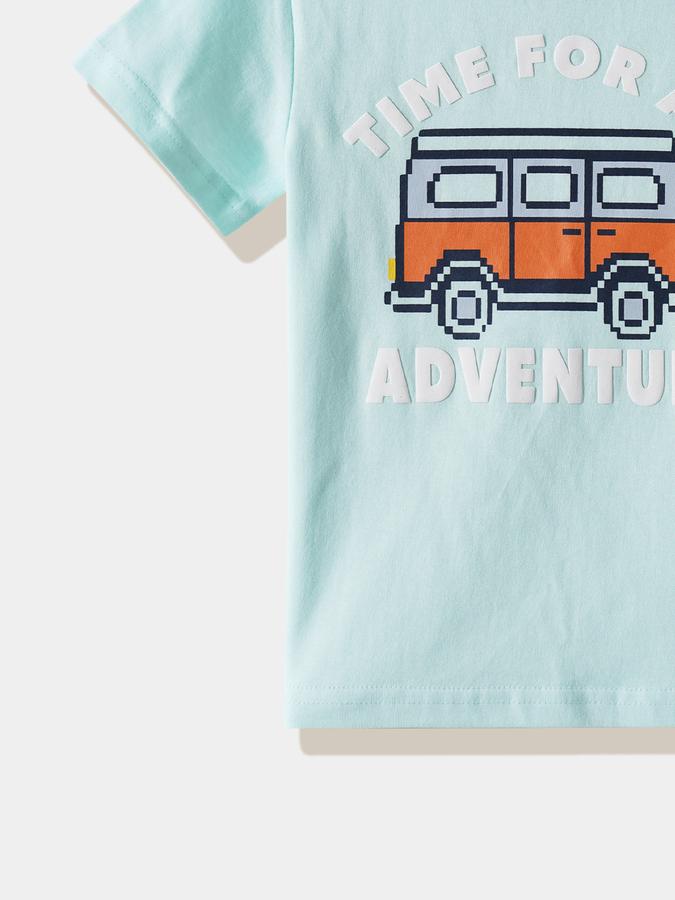 Boys Cotton Regular Fit Crew Neck Graphic T-shirt