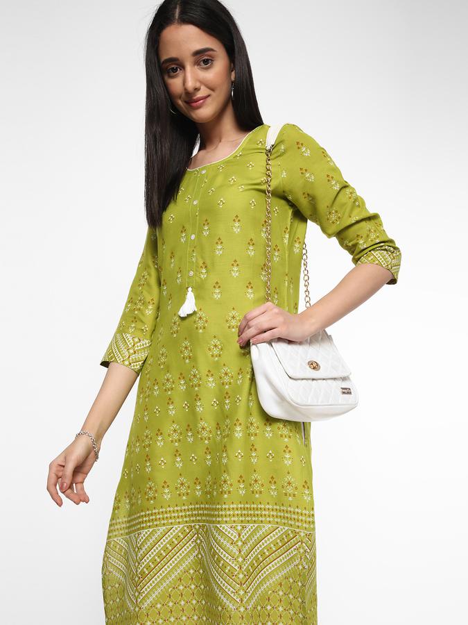 R&B Women Green Kurta image number 0