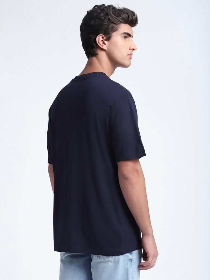 Men Cotton Relaxed Fit Crew Neck Graphic T-shirt