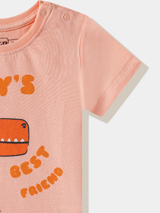 Boys Cotton Regular Fit Crew Neck Graphic T-shirt