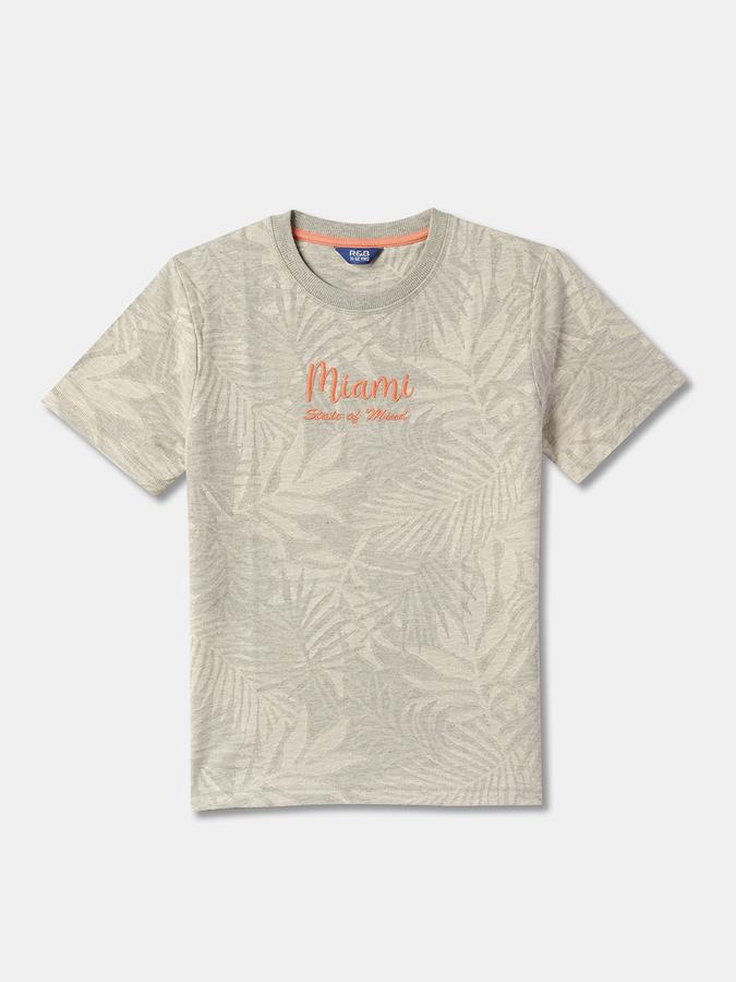 Boys Leaf Print Suit Set with Short Sleeves image number 2