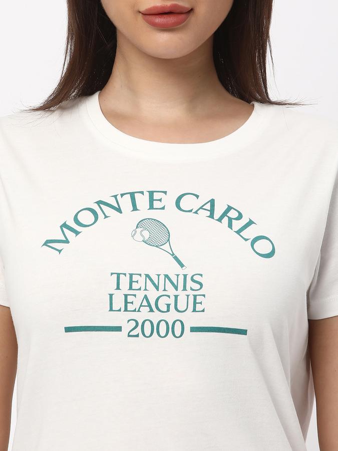 Women Cotton Regular Fit Round Neck Graphic T-shirt