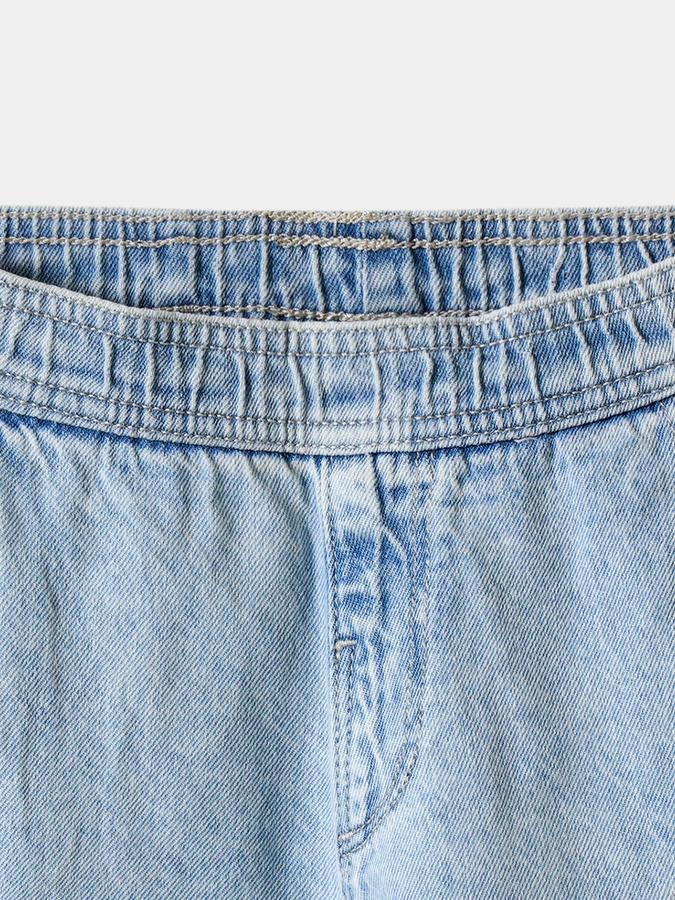 Boys Cotton Relaxed Fit Elastic Waist Clean Hem Shorts