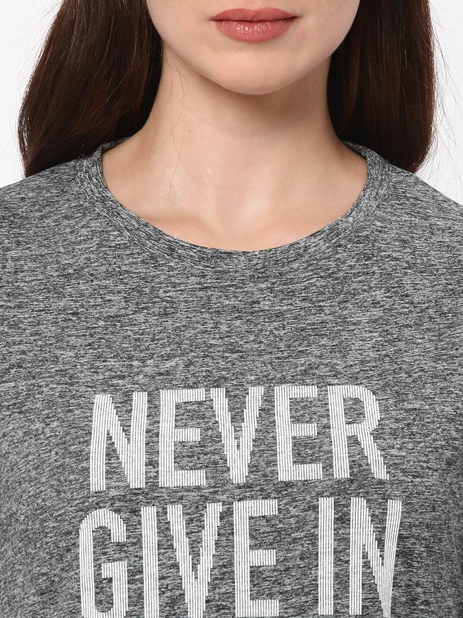 Women Polyester Regular Fit Crew Neck Graphic T-shirt