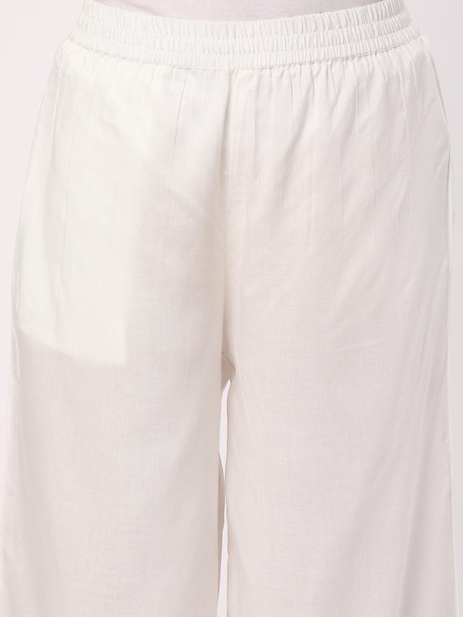 Women Relaxed Fit Flat-Front Palazzos image number 3