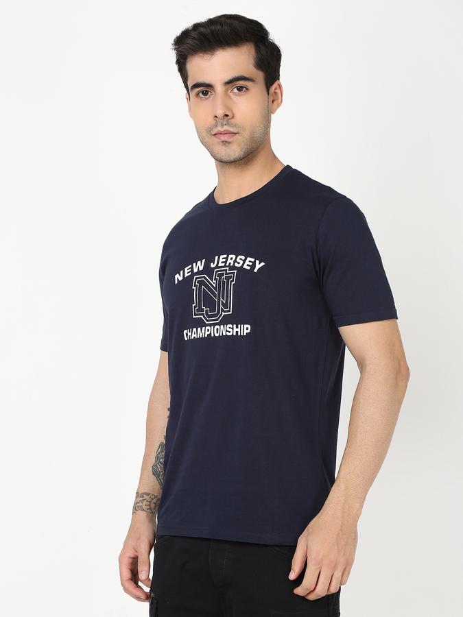 Men Typographic Print Regular Fit Crew-Neck T-Shirt image number 1