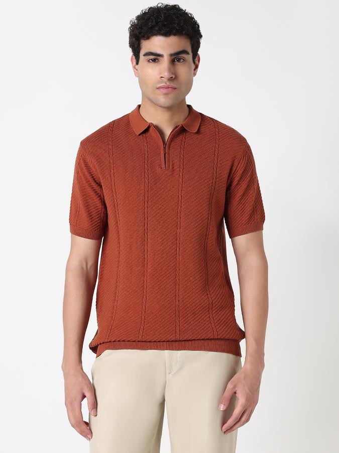 Solid Men Round Neck T-Shirt image number 1