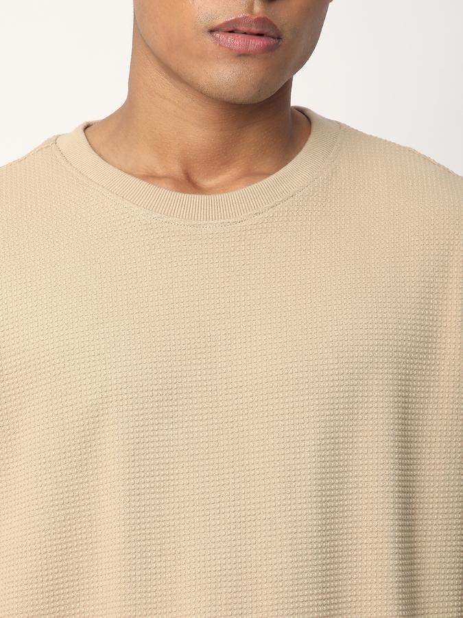 Men Cotton Regular Fit Crew Neck Solid Sweatshirt