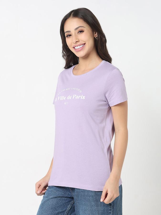 Women Cotton Relaxed Fit Round Neck Graphic T-shirt