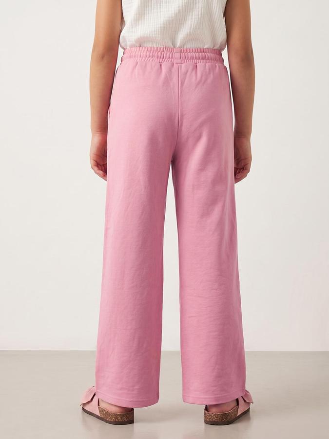 R&B Girls Pink Textured Elasticated waist Pant