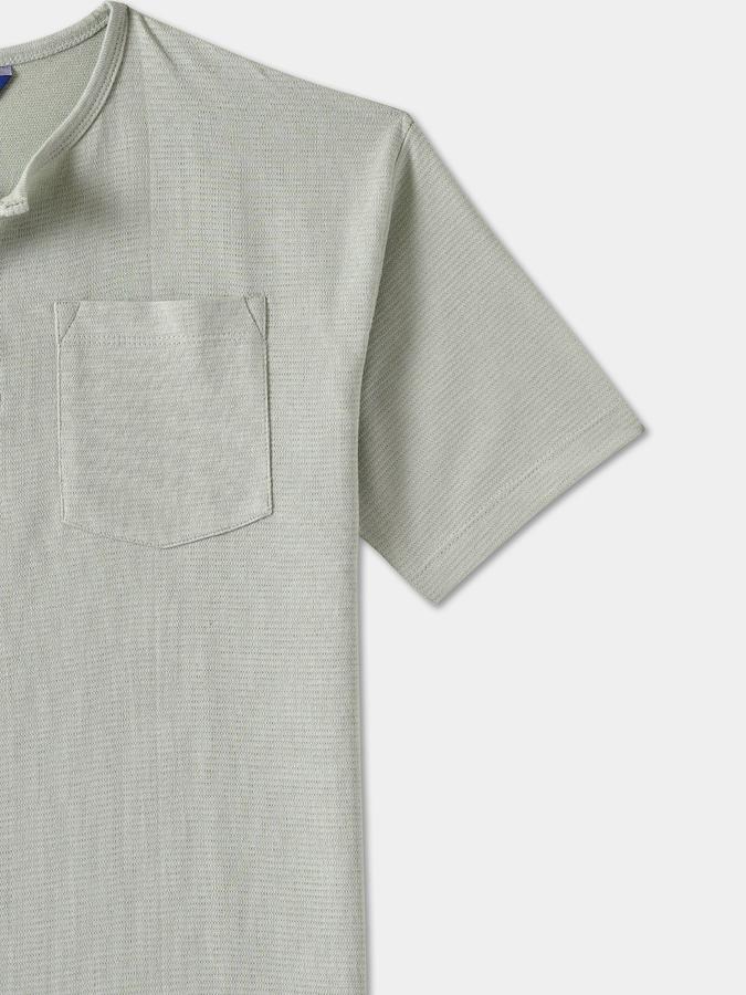 Boys Regular Fit Short Sleeve Henley Neck T-Shirt