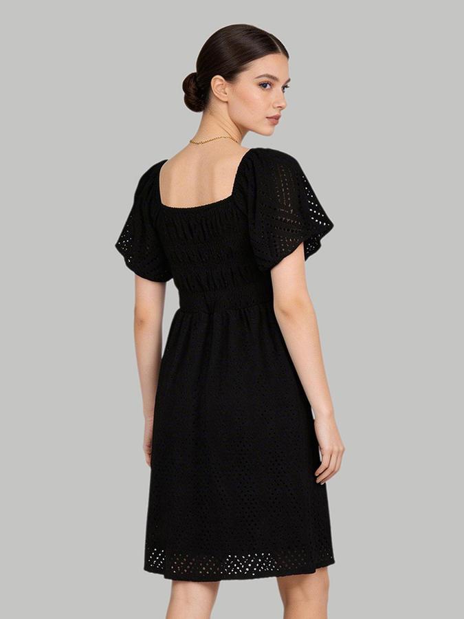 R&B Black Solid Women Regular fit Dress