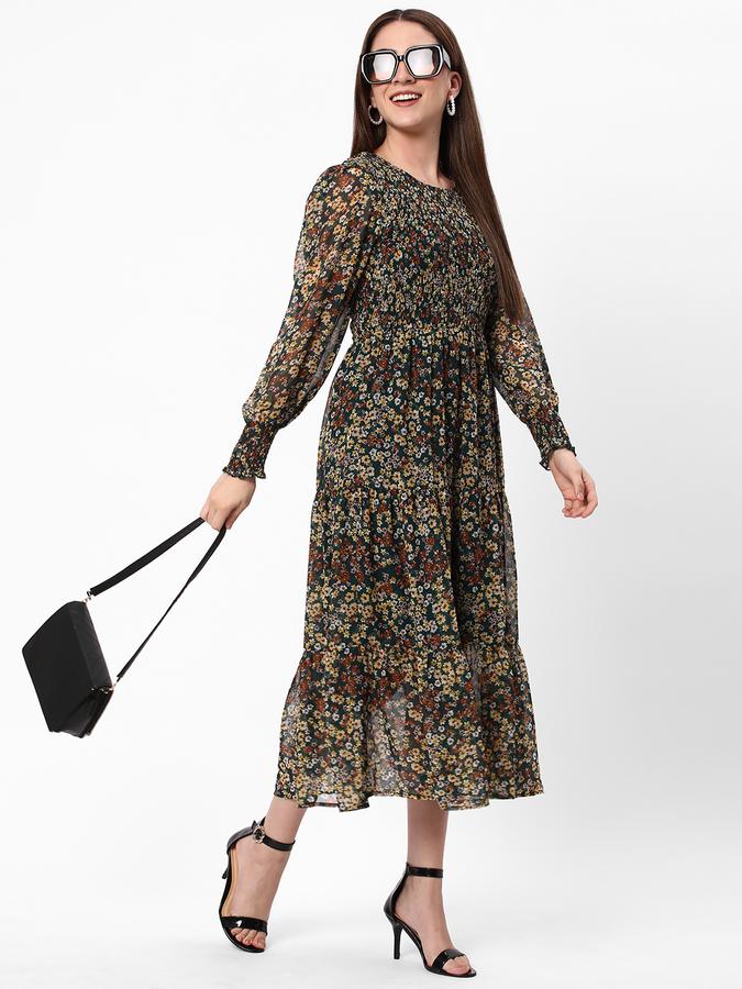 Women Floral Print A-Line Dress image number 1