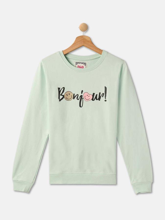 R&B Girls' Green Printed Co-ord Set