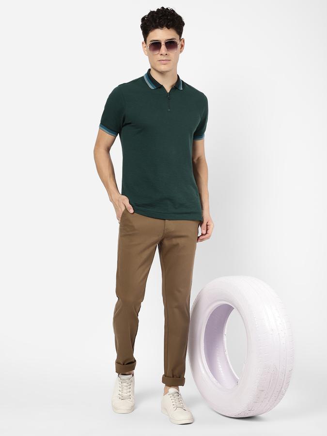 R&B Men Olive Casual Trousers image number 1