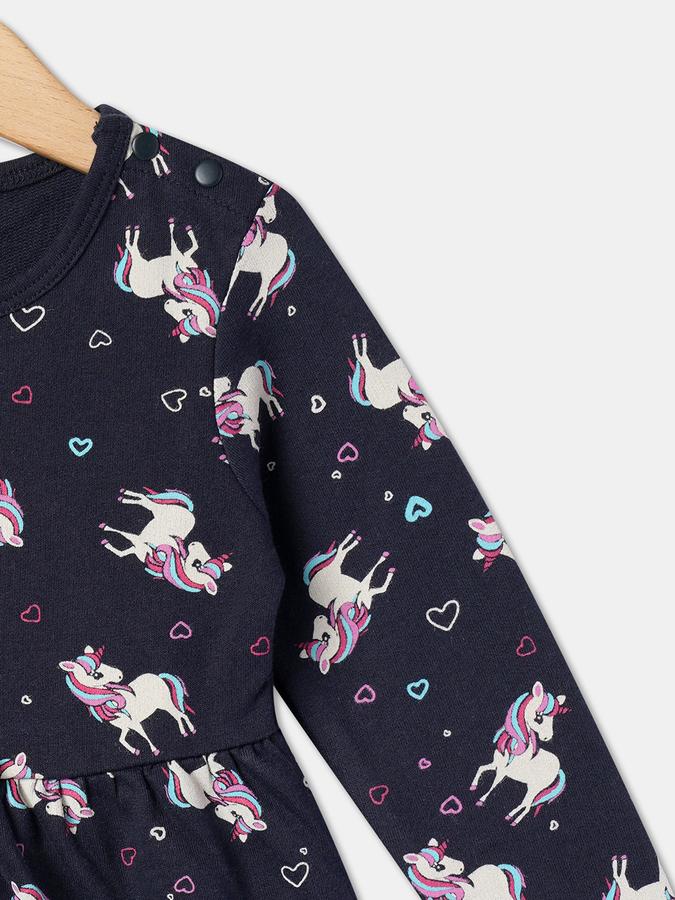 R&B Girls' Blue Printed Dress