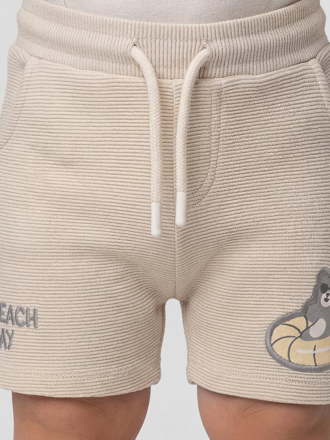 R&B Grey Boys Knee Length Mid-Rise Regular Fit Shorts