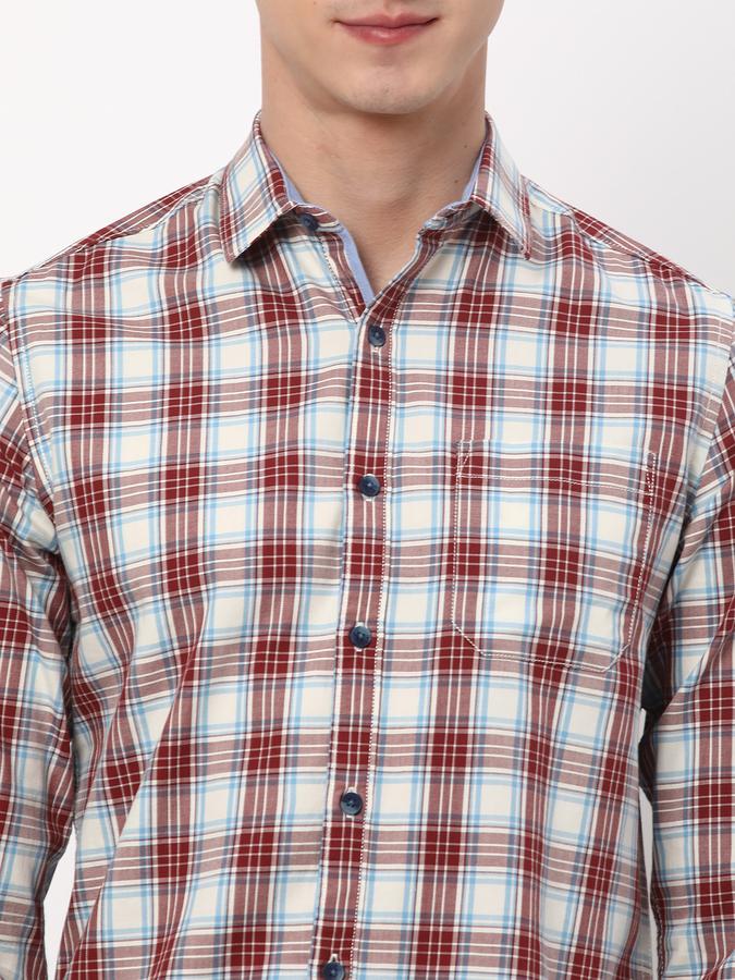 R&B Men Checked Shirt with Patch Pocket image number 3