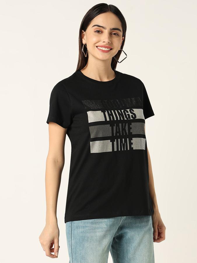 Women Embellished T-shirt image number 3