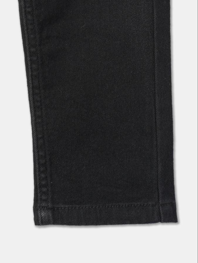 R&B Black Straight Fit Mid-Rise Boys Jeans