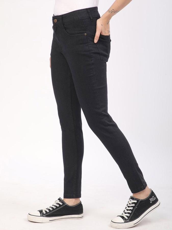 R&B Women Black Skinny Fit Mid-Rise Jeans