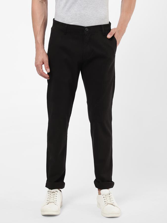 R&B Men Black Casual Trousers image number 0