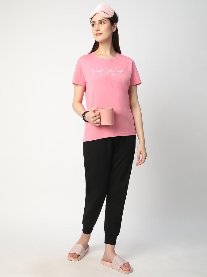 Women Cotton Regular Fit Crew Neck Graphic T-shirt