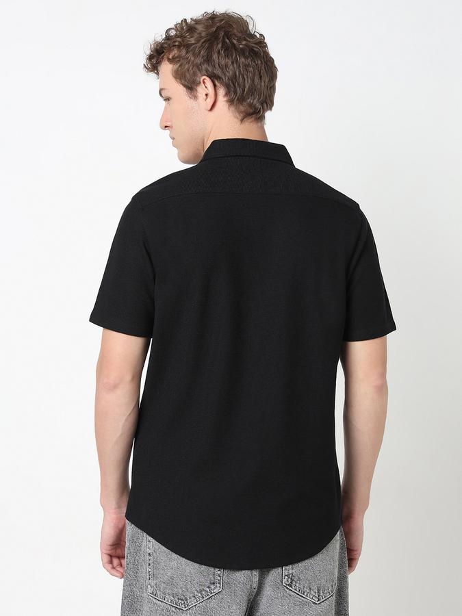 R&B MEN'S YOUNG Short Sleeve KNIT TEXTURE SHIRT image number 3