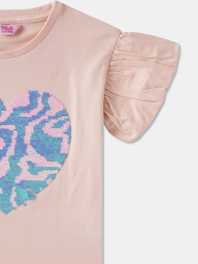 Girls Regular Fit Short Sleeve Crew Neck Top