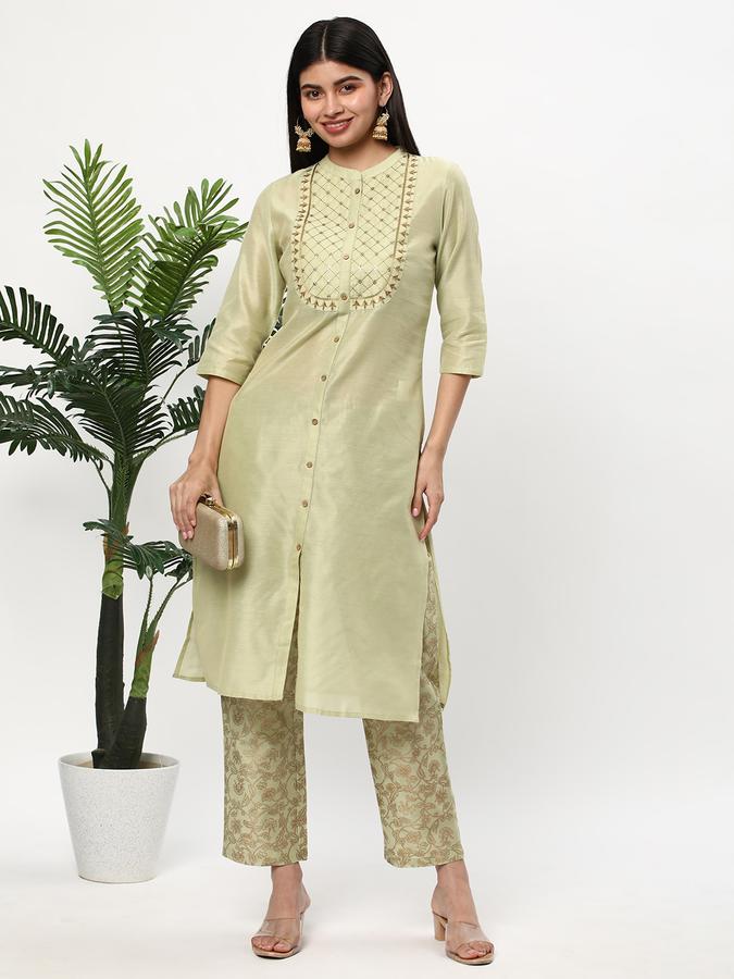 Women Embroidered Kurta & Trousers Set image number 1
