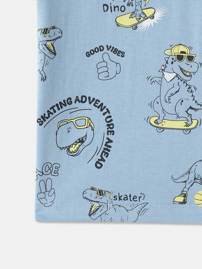 Boys Cotton Regular Fit Crew Neck Graphic T-shirt