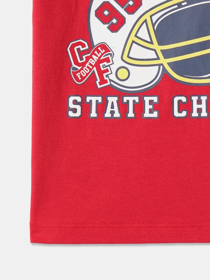 Boys Cotton Regular Fit Crew Neck Graphic T-shirt