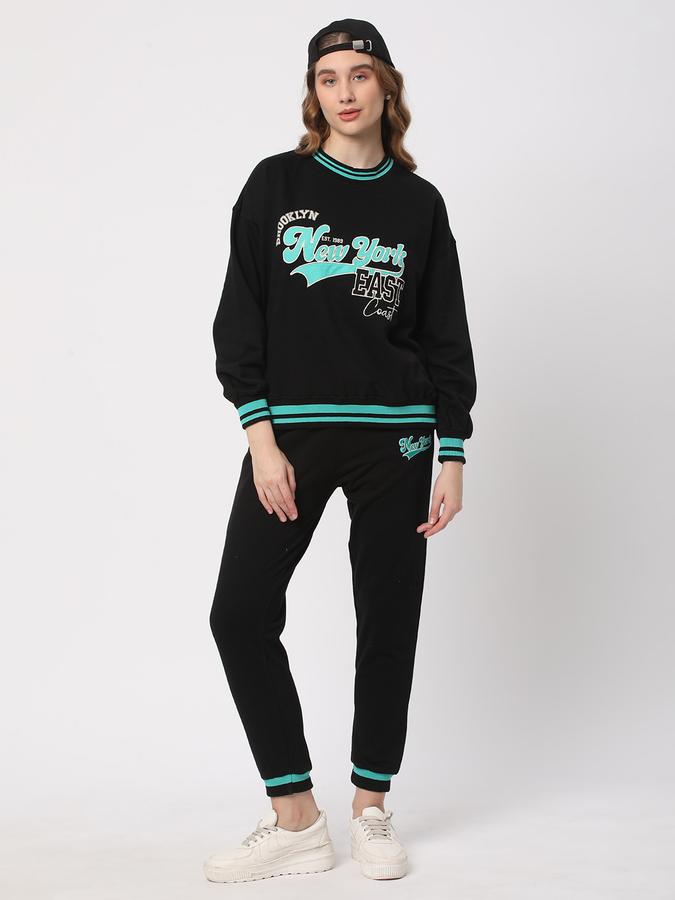 Women Typographic Print Straight Joggers image number 1