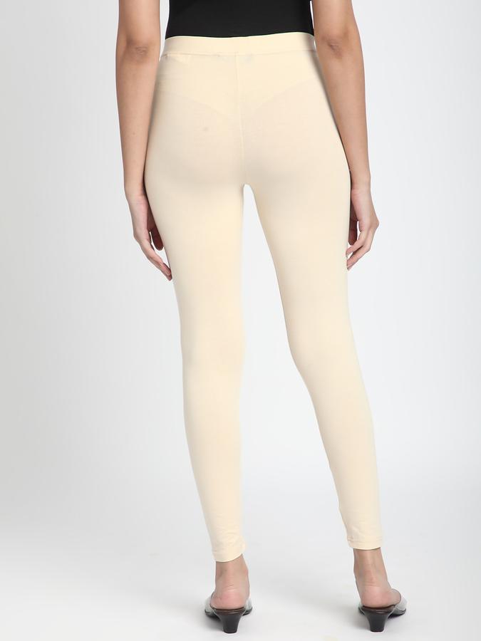 Women Cotton Lycra Elasticated Waist Full Length Solid Leggings