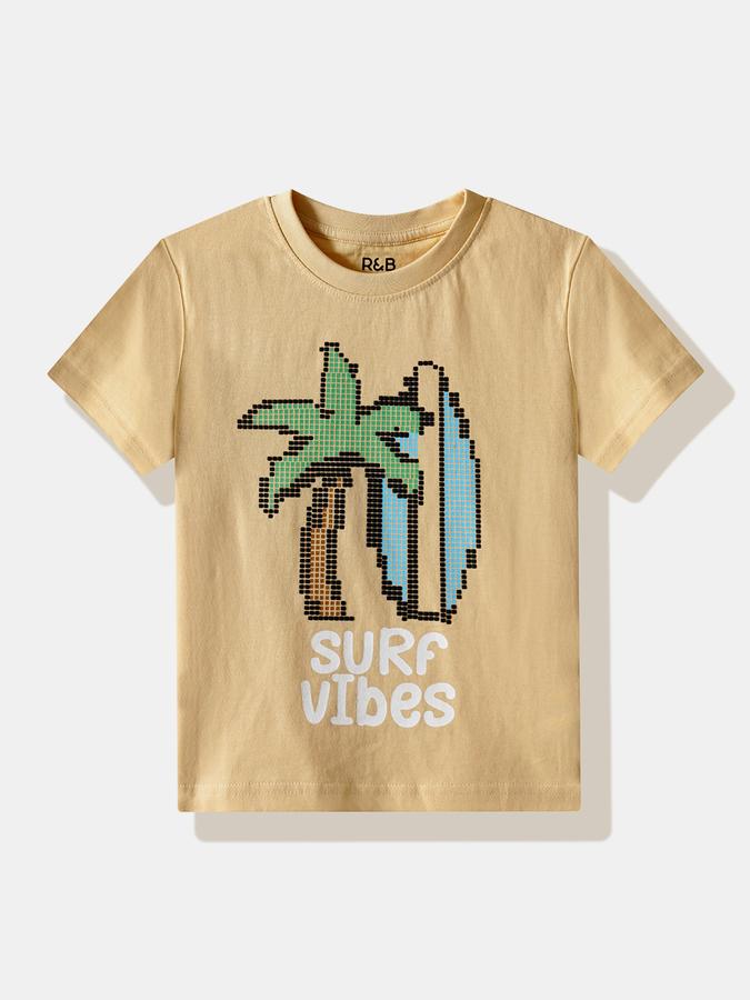 Boys Cotton Regular Fit Crew Neck Graphic T-shirt