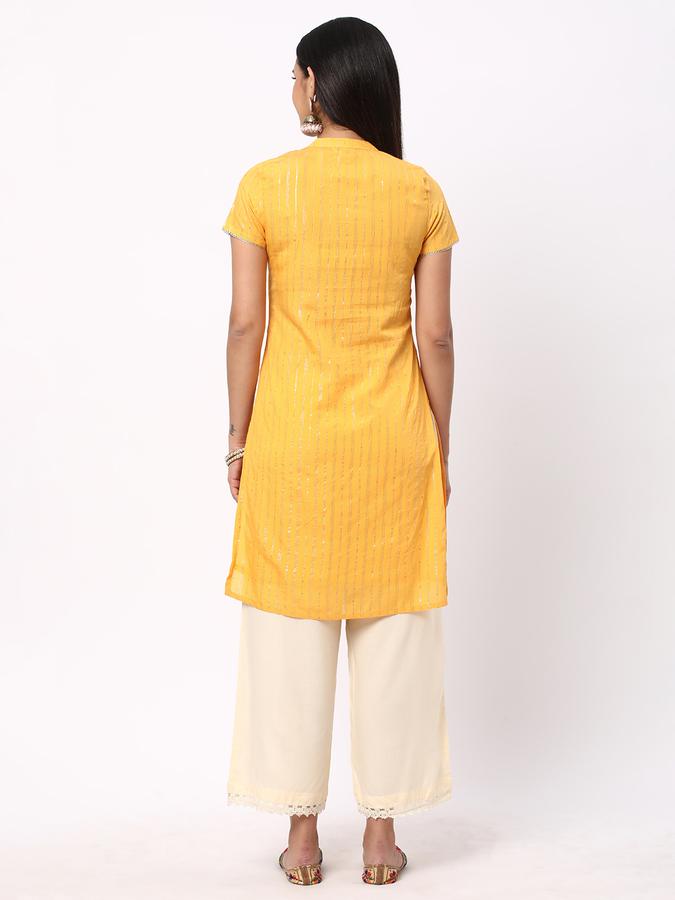 R&B Women's Embroidered Regular Straight Kurta 3-Q Sleeves image number 2
