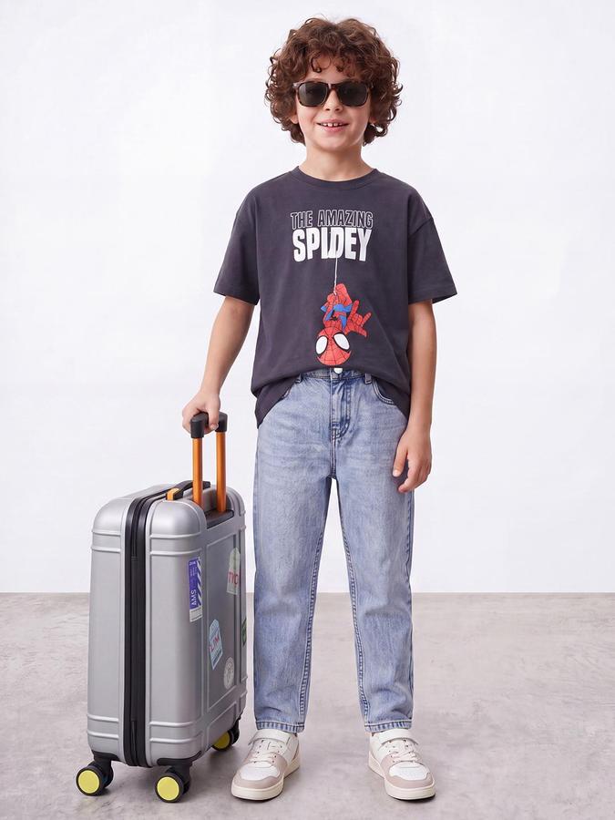 R&B Boys Blue Solid Regular Fit Stretchable Jeans