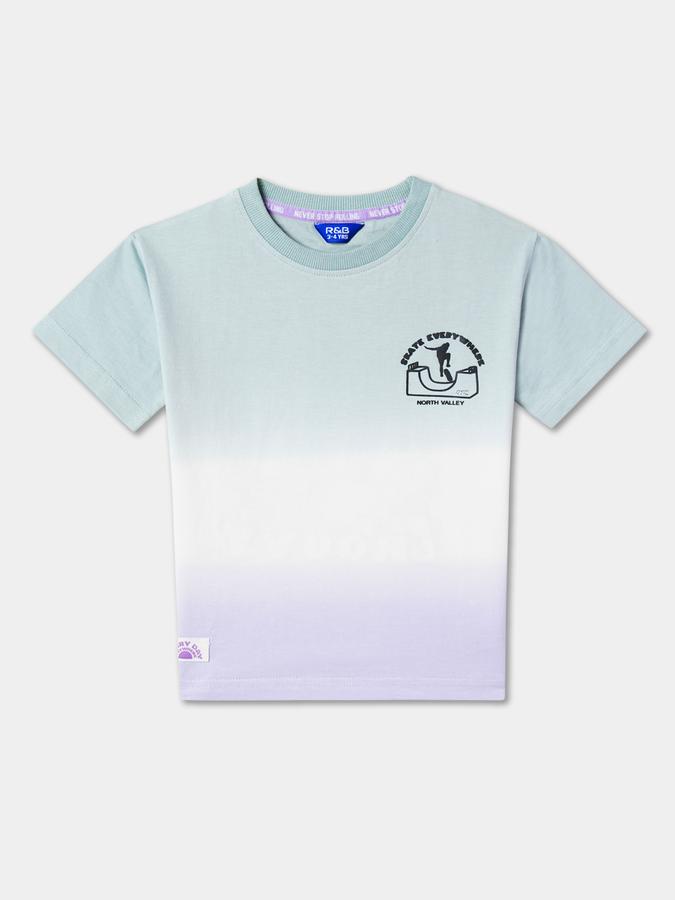 Boys Ombre-Dyed Round-Neck Relaxed Fit T-Shirt image number 0