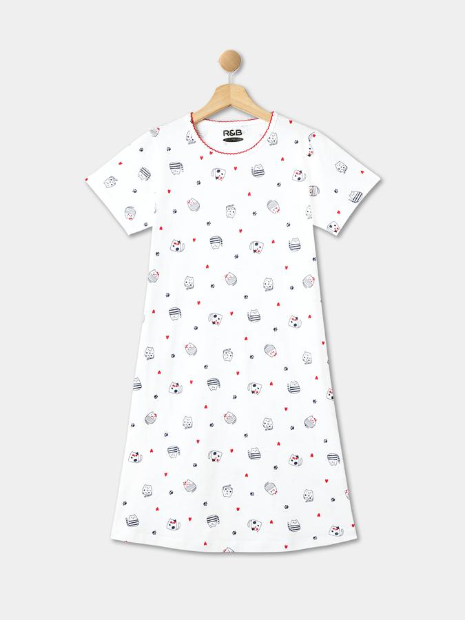 R&B Girl's Round Neck Sleepshirt image number 2