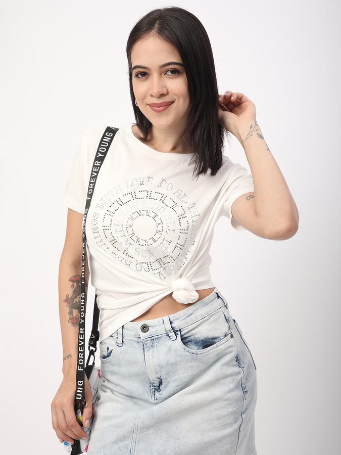 R&B Women Ivory Typography T-Shirt