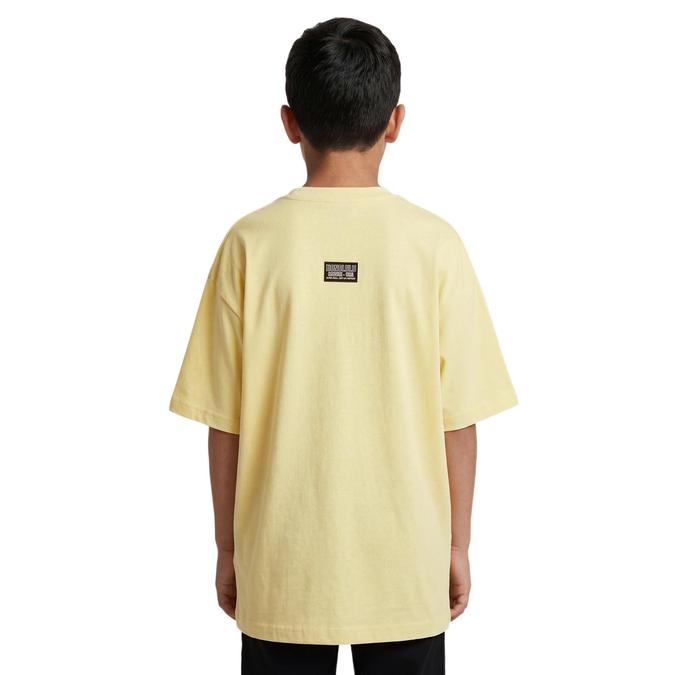 R&B Boy Yellow Cotton Printed Round Neck T-Shirt